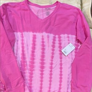 Tek Gear Pink Tie-Dye V-Neck Shirt